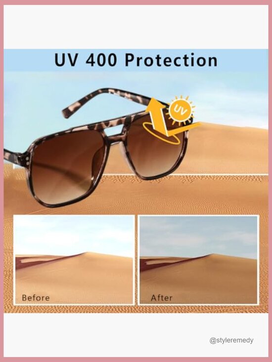 Polarized Aviator Sunglasses TR-90 Frame UV400 Protection Anti-Glare